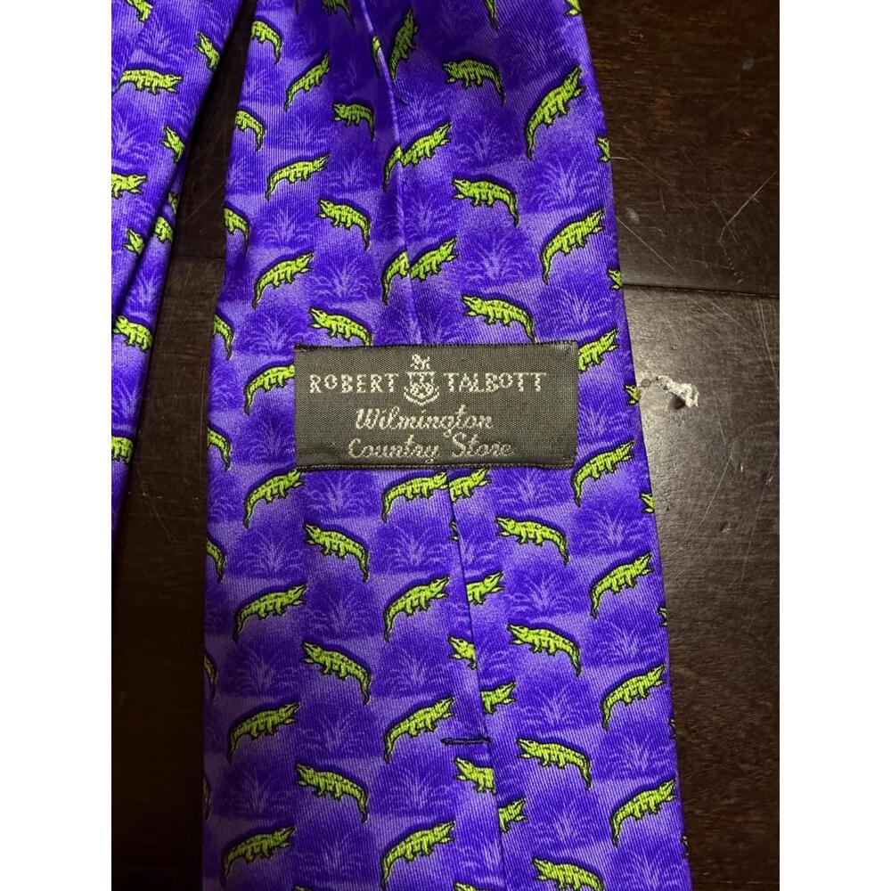100% Silk Purple Alligator Robert Talbott Mens Tie